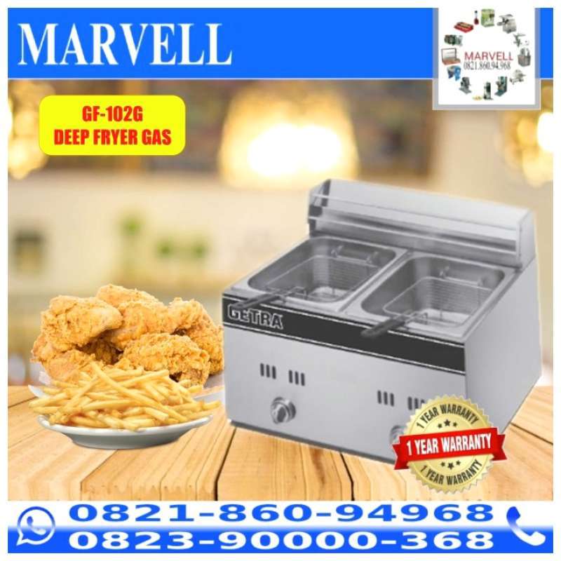 Jual Jual Deep Fryer Gas 2 Tank Penggorengan Gas Ayam Kentang Getra Gf102G di Seller Cerenti