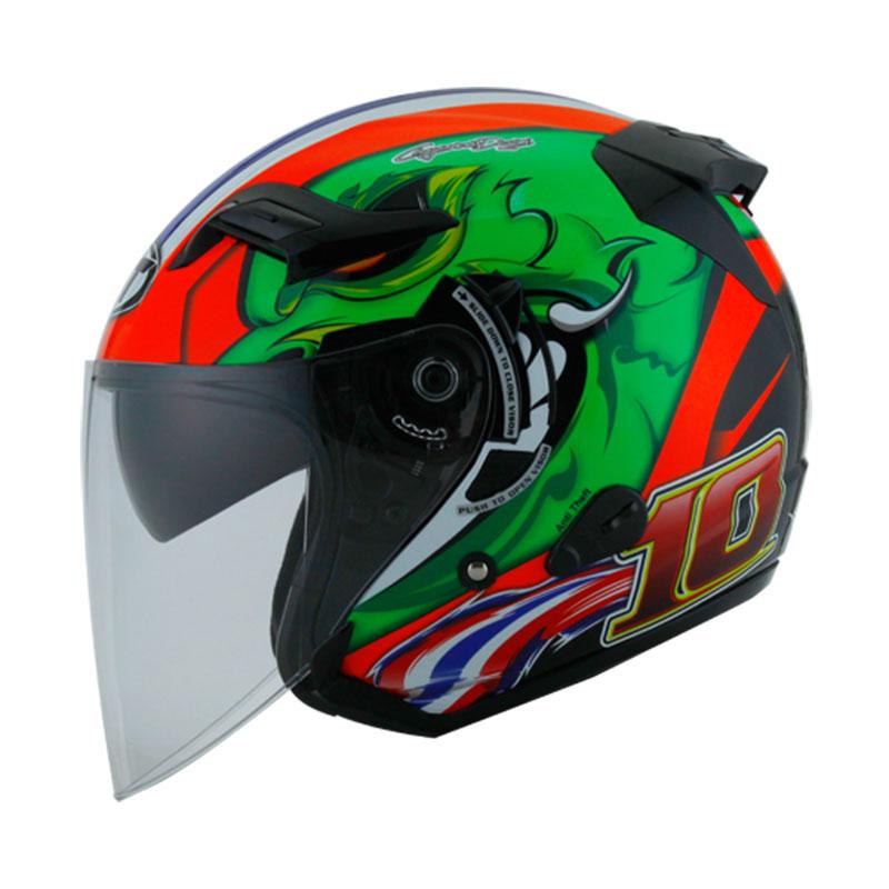 Jual KYT Venom Open Thitipong Rep Helm Half Face M Red/Green di Seller Premium Box Tegalrejo