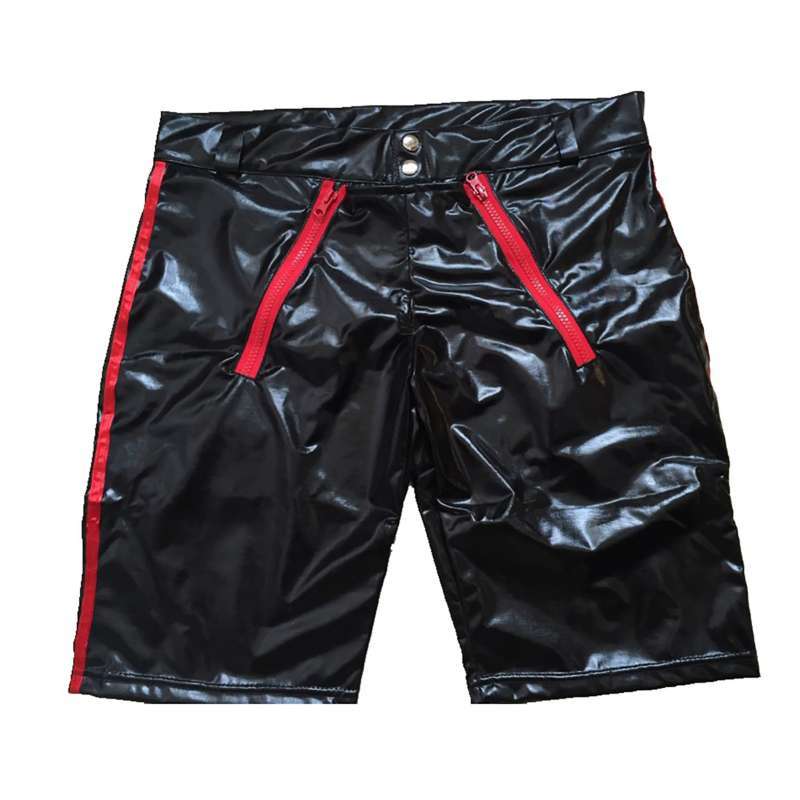 Promo Sexy Men Patent Leather Zipper Tight Shorts Wetlook Clubwear ...