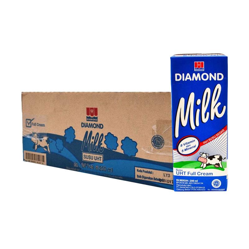 Jual Diamond Full Cream Susu UHT [200 mL/ 24 pcs/ Dus] di Seller Dede