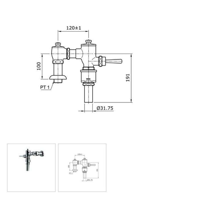 Jual TV150NSJ flush valve with vacuum breaker TOTO / keran kloset pencet di Seller Nova sanitary