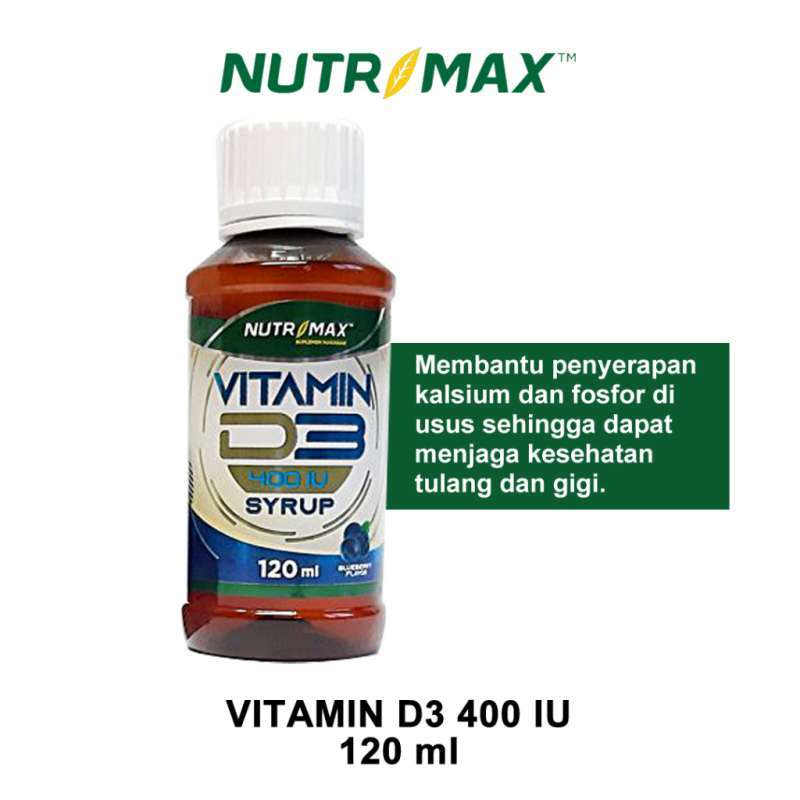Jual NUTRIMAX VITAMIN D3 400IU SYRUP SISTEM IMUN KALSIUM TERAPI