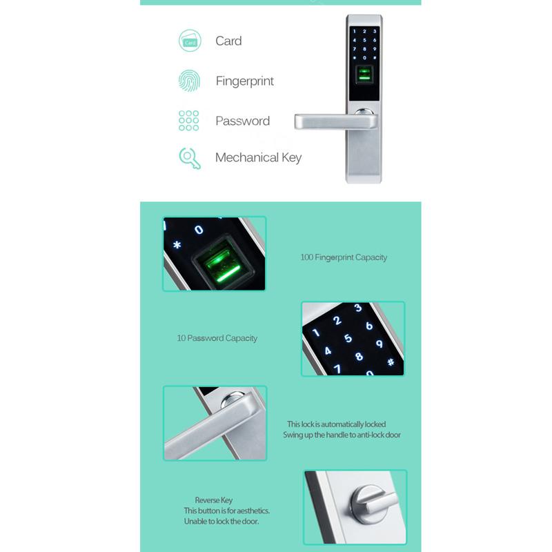 Jual Smart Lock Door Model  L18008S Finger Print Kode Kartu  