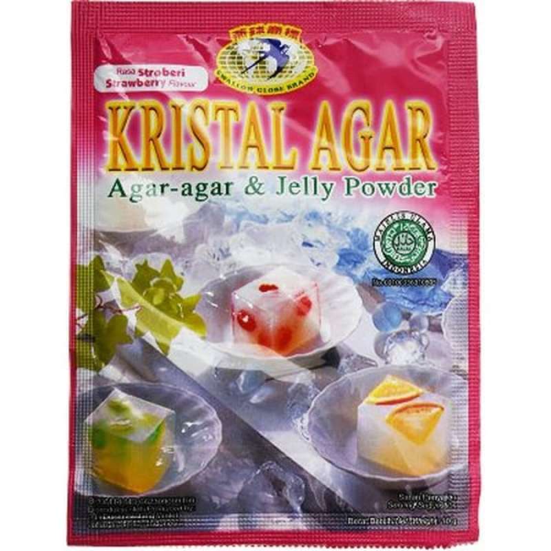 Jual Kristal Agar Swallow Rasa Strawberry Bubuk AgarAgar & Jelly