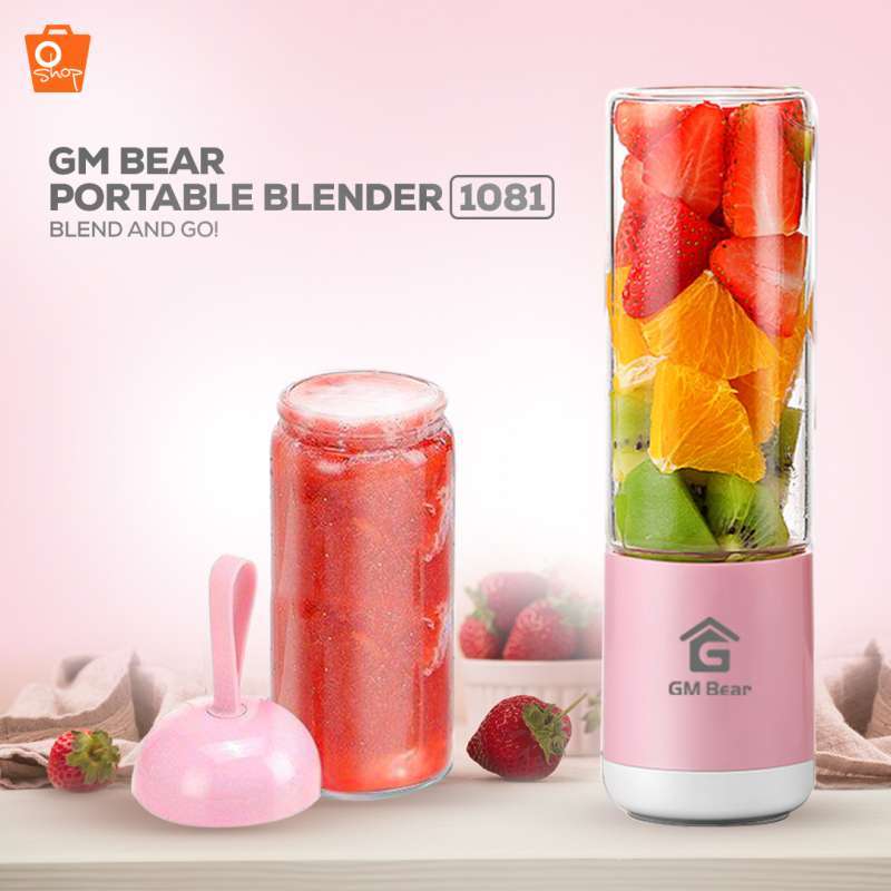 Jual Gm Bear Portable Blender Kaca 4 Mata Pisau 1081portable Blender