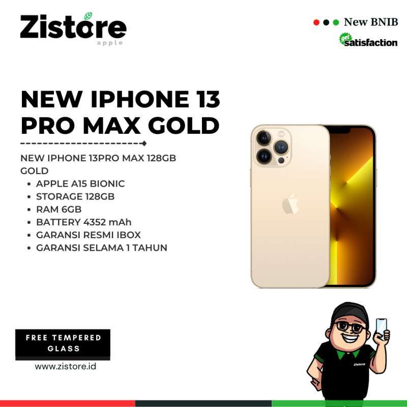 Jual Resmi iBox New iPhone 13 Pro Max Gold Segel Box New - 128GB di