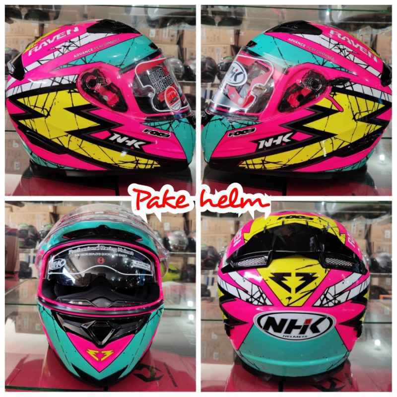 Jual HELM NHK RX9 RAVEN PINK SE HELM NHK FULL FACE NHK DOUBLE VISOR di