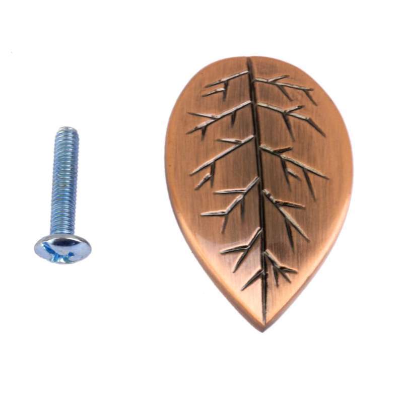 Jual Antique Copper Leaf Shaped Door Drawer Bin Handle Pull