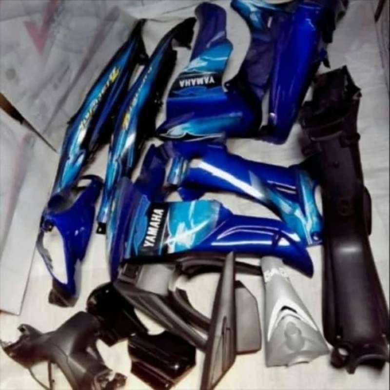 Jual cover full set body halus kasar motor jupiter z burhan warna biru