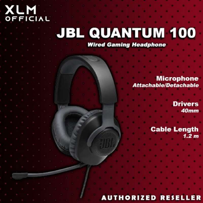 Jual Jbl Quantum 100 OverEar Gaming Headphone Detachable Mic di Seller