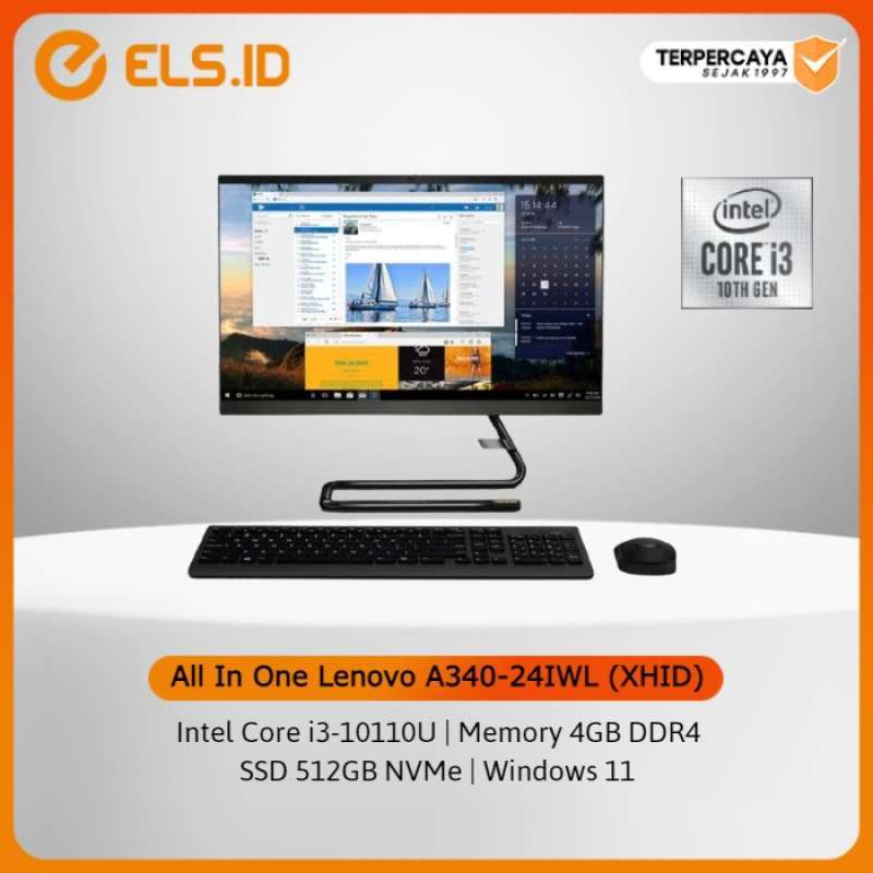 Jual PC All In One Lenovo A34024IWL (XHID) Black (LED 24” FHD) W11