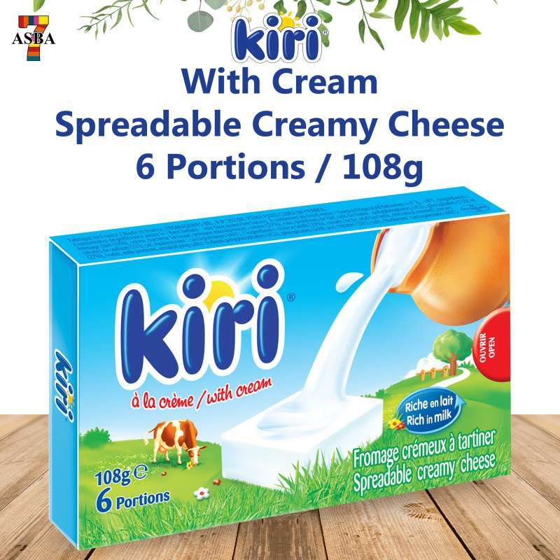 Jual Kiri With Cream Spreadable Creamy Cheese 6 Portions 108g di Seller