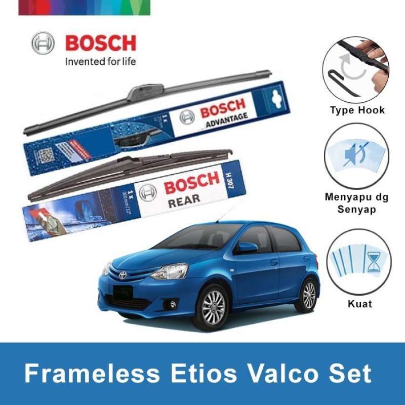 Promo Wiper Depan Belakang Toyota Etios Valco BOSCH ADVANTAGE Diskon 3