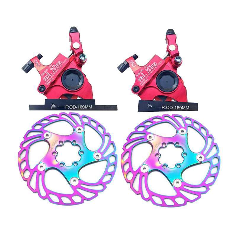 Jual Bike Hydraulic Disc Brake Calipers Line Pulling Brakes Red+Colorful Disc di Seller BAOSITY