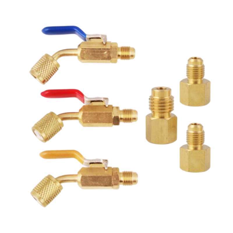 Promo Air Conditioning Refrigerant Ball Valve Vacuum Pump Adapter for