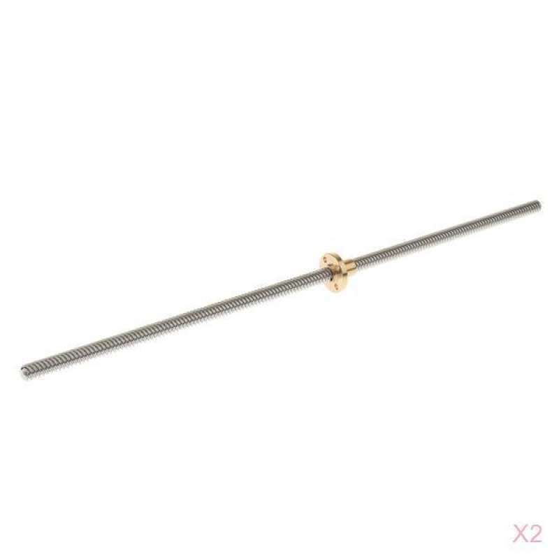 Jual 2x 330mm Stainless Steel 8mm Threaded Rod Lead Screw with Nut for ...