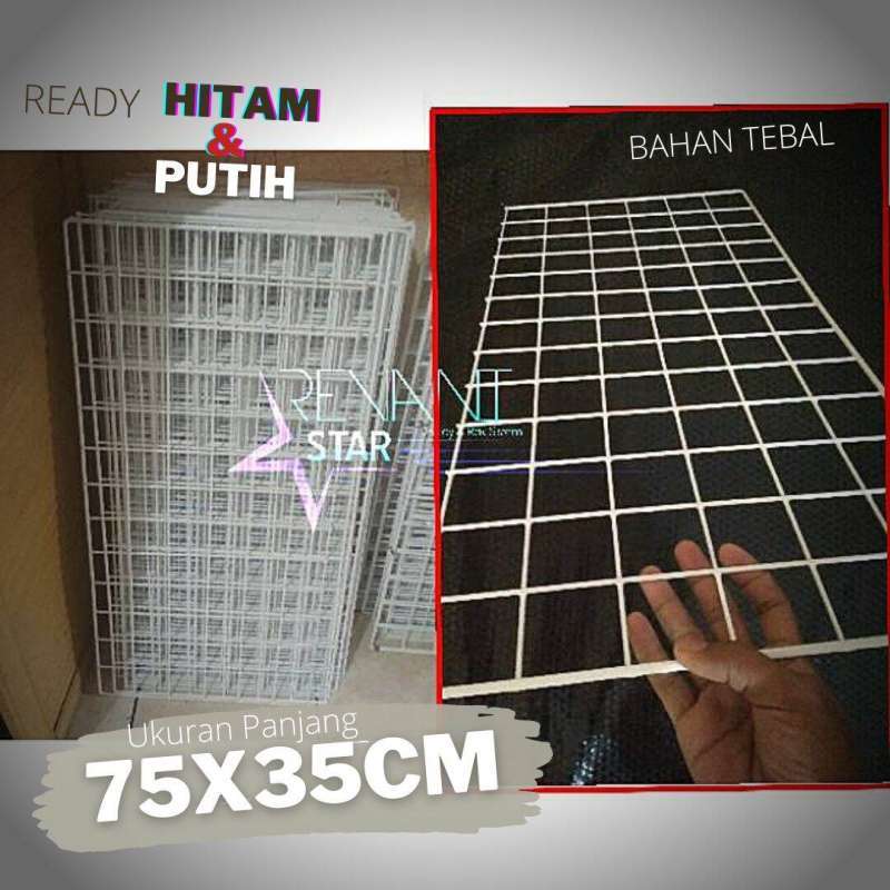 Jual [75x35cm] Wire Grid Wall Hijang 75x35 Kawat Ram Dinding Diy Room ...