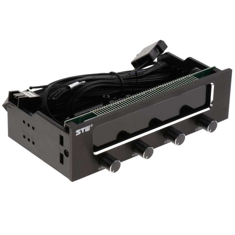 Promo 5.25 LCD Fan Controller Front Panel 4 set Temperature Fan Speed ...