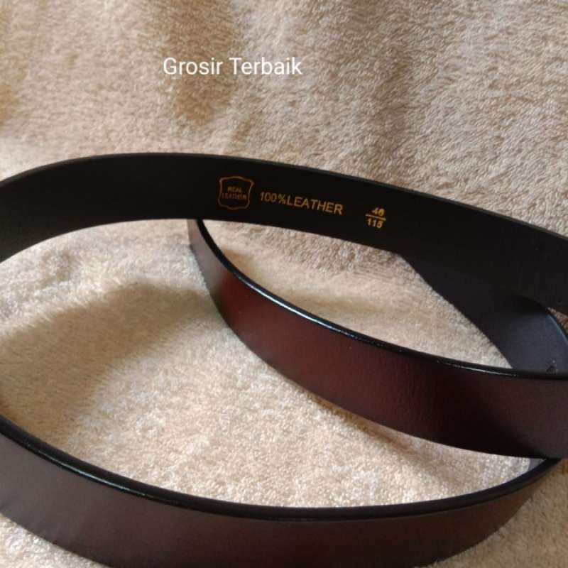 Promo Tali Gesper Model Rel Tali ikat pinggang Kulit asli - Hitam 100 %