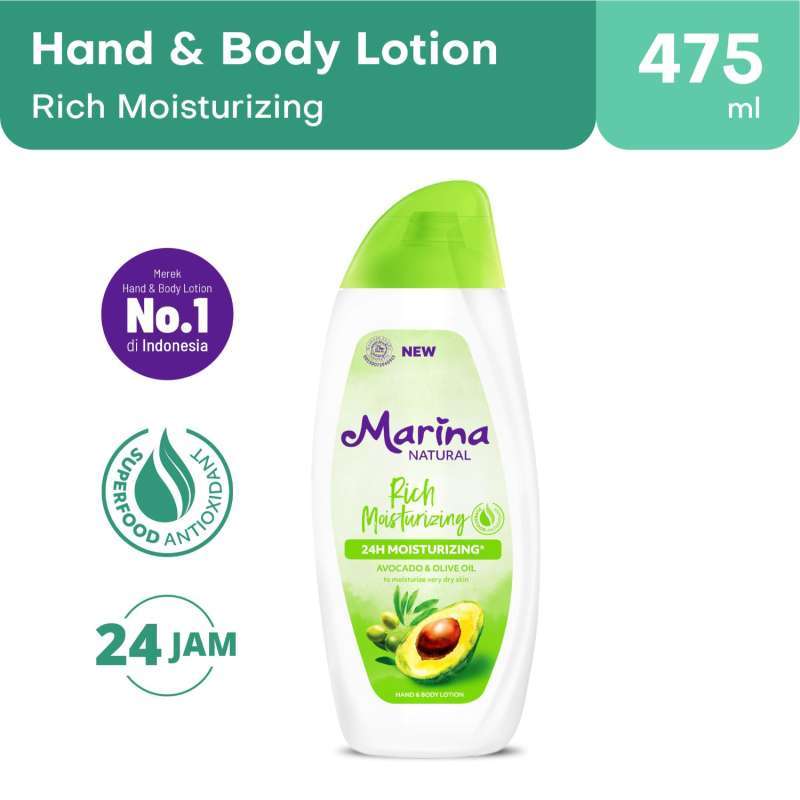 Jual Marina Hand Body Lotion Natural 475ml Rich Moisturizing di