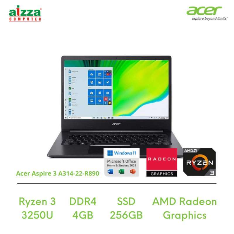 Jual LAPTOP ACER A314 22 R890 RYZEN 3 3250U 4GB 256 SSD 14 FHD W11 ...