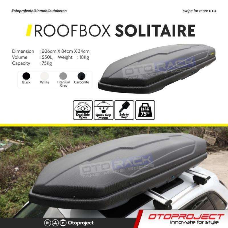 Jual Roofbox / Roof Box / Box Rack Solitaire 550 Liter Otorack