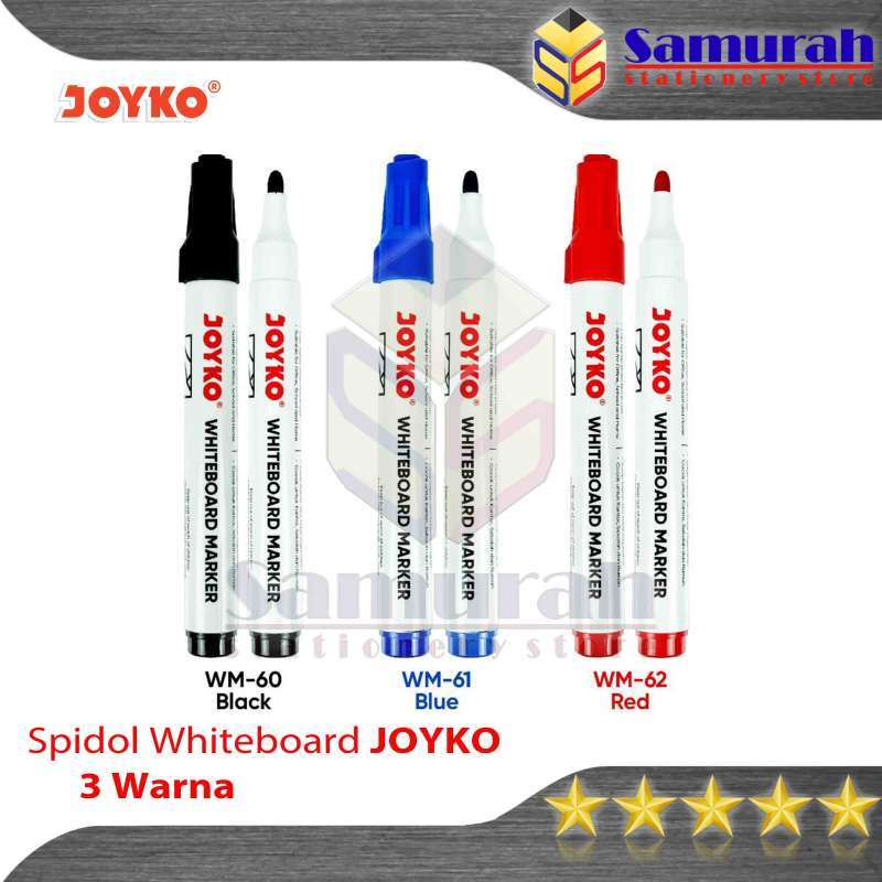 Jual Spidol WhiteBoard Marker Joyko WM 60 Hitam / Spidol Papan Tulis