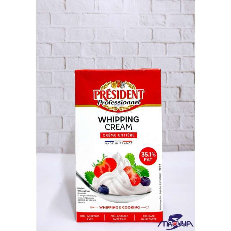Jual President UHT Cream for Whipping 35.1 Fat Brick 1ltr di Seller TRP Fresh Kalideres, Kota
