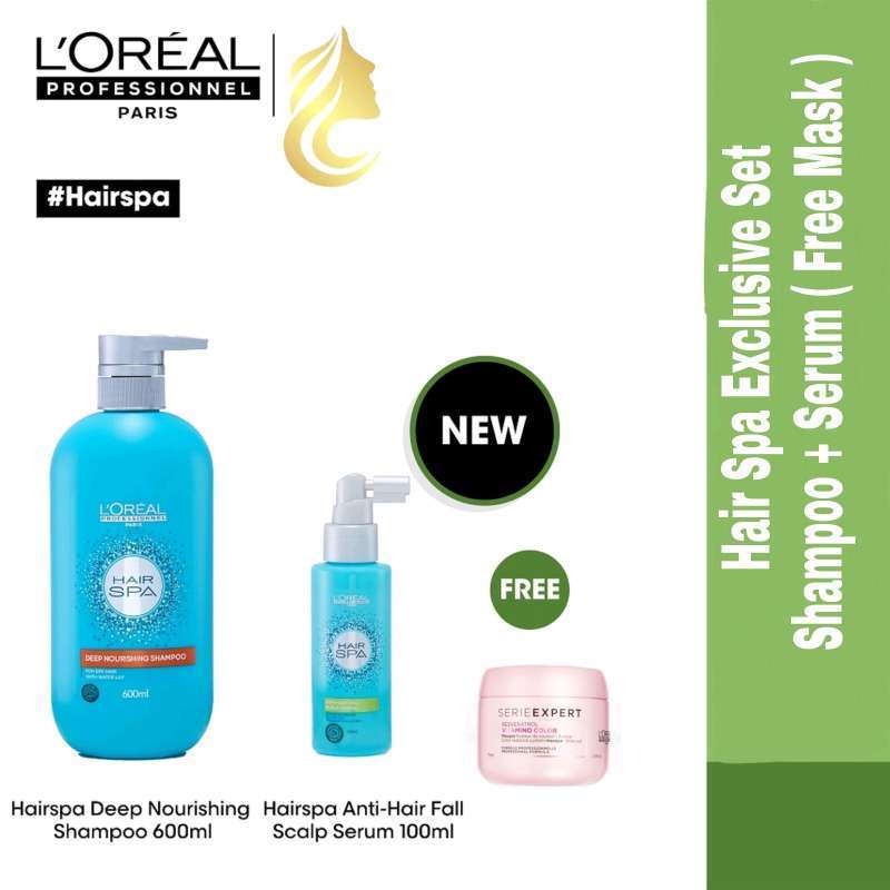 Promo Loreal Hair Spa Set Shampoo Deep Nourishing 600ml + Hair Scalp
