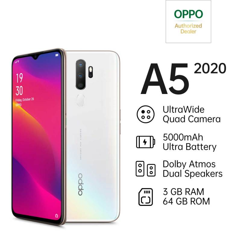 Jual Oppo A5 (2020) (Dazzling White, 64 GB) Online