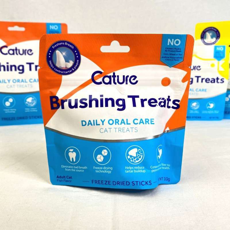 Jual CATURE Snack Kucing Dental Oral Care Freeze Dried Fish Stick 10gr