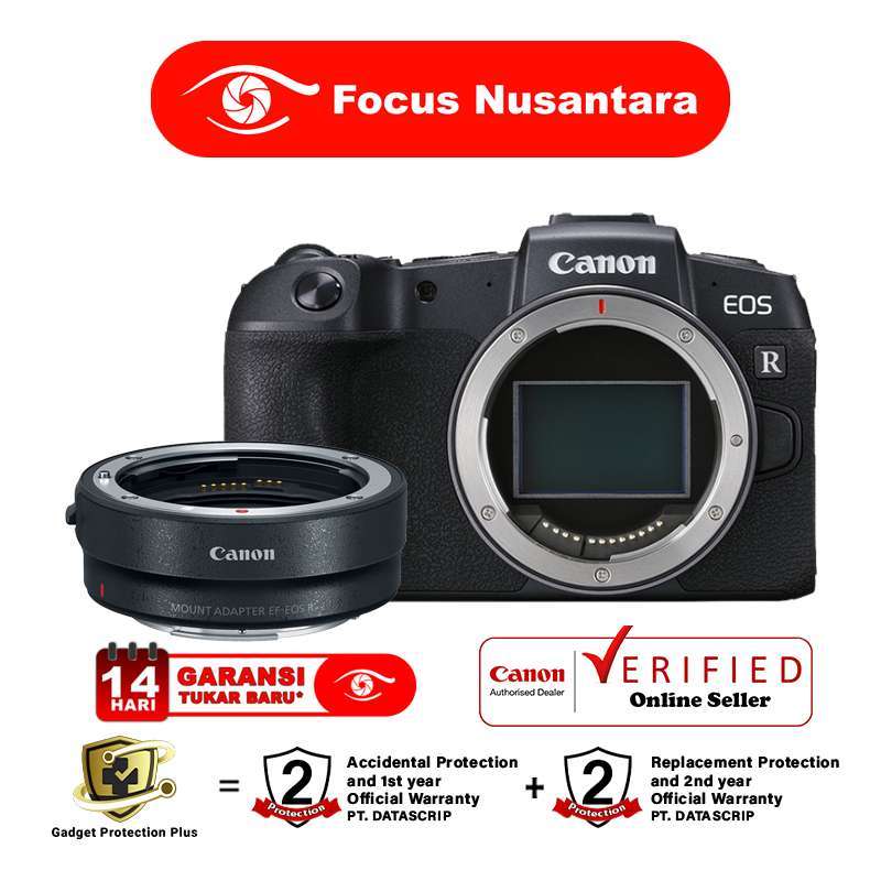 Jual FOCUS NUSANTARA CANON EOS RP Body + PWP Canon Mount Adapter EF