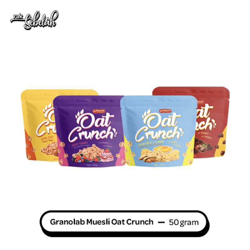 Promo Granolab Muesli Oat Crunch 50gr Snack Oats Cemilan Manis Cocok