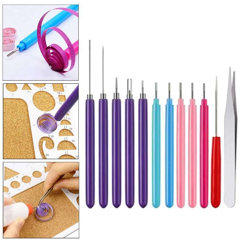 Paper Quilling Tools, 12 RRF12 Pack Assorted Sizes Rolling Curling Quilling Needle Pen For Art Craft Diy Paper Cardmaking Project