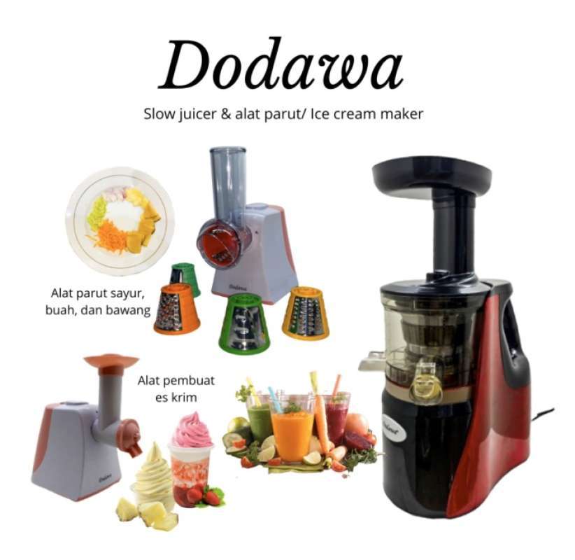 Jual Slow Juicer & parutan sayur, buah, bawang / ice cream maker Multicolor di Seller Poppyy