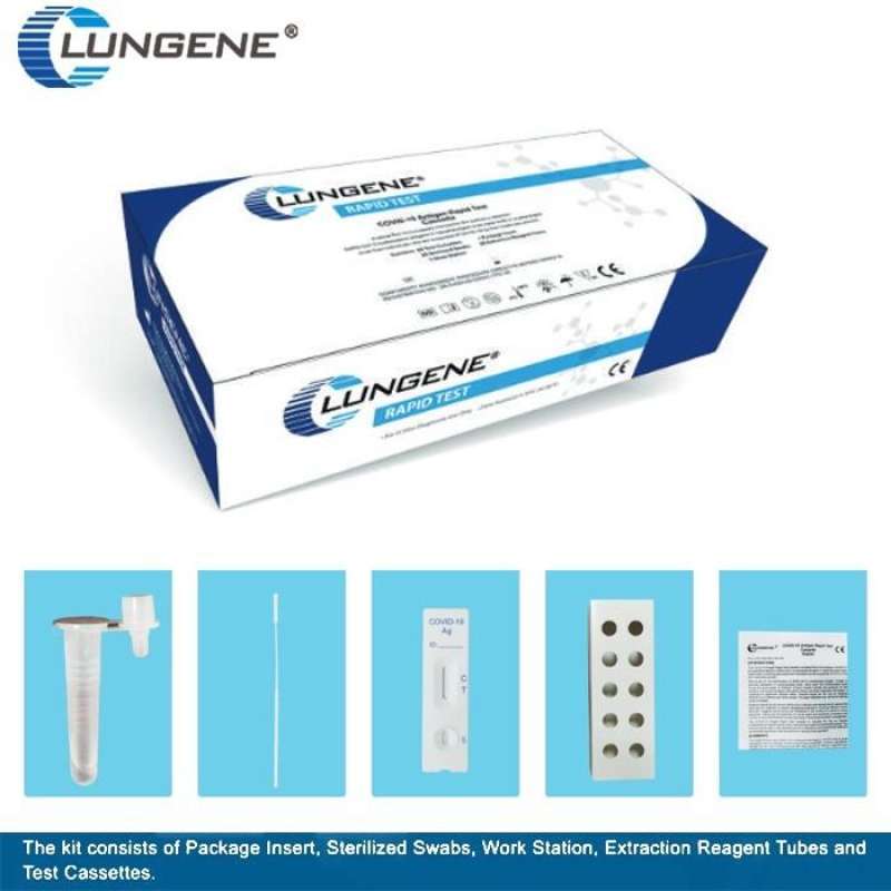 Jual Alat Tes Swab Antigen Lungene Biru Original AKL Kemenkes Satuan di