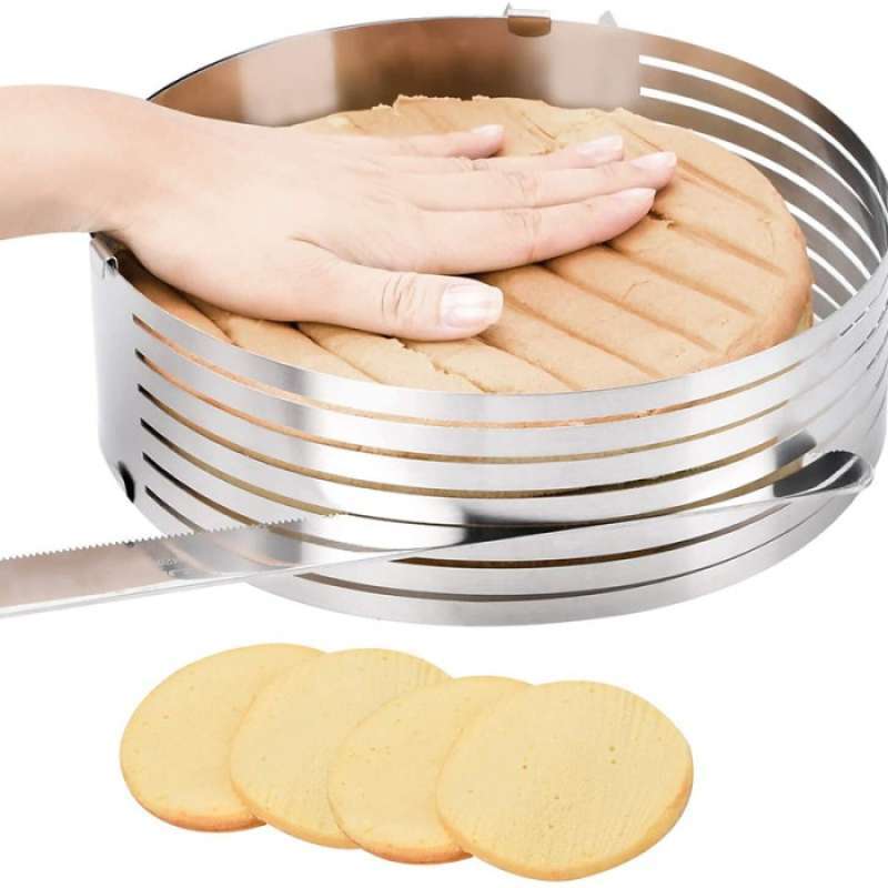 Promo Stainless Adjustable Cake Ring Leveler / Cake Slicing Alat Potong