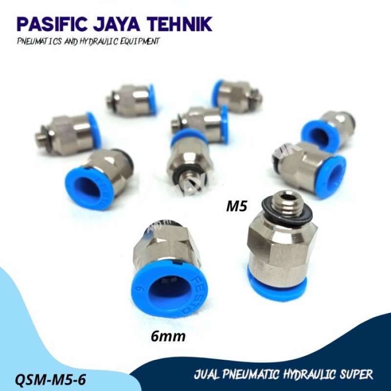 Promo PushIn Fitting Festo QsmM56 Hose 6Mm Drat M5Ã—0.8 Diskon 36 di Seller Auva Store