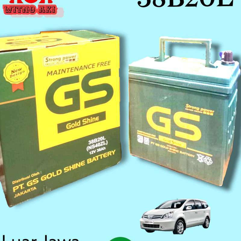 Promo Aki mobil kering GS Gold Shine ns40zl 36b20l 12v38ah mf Daihatsu
