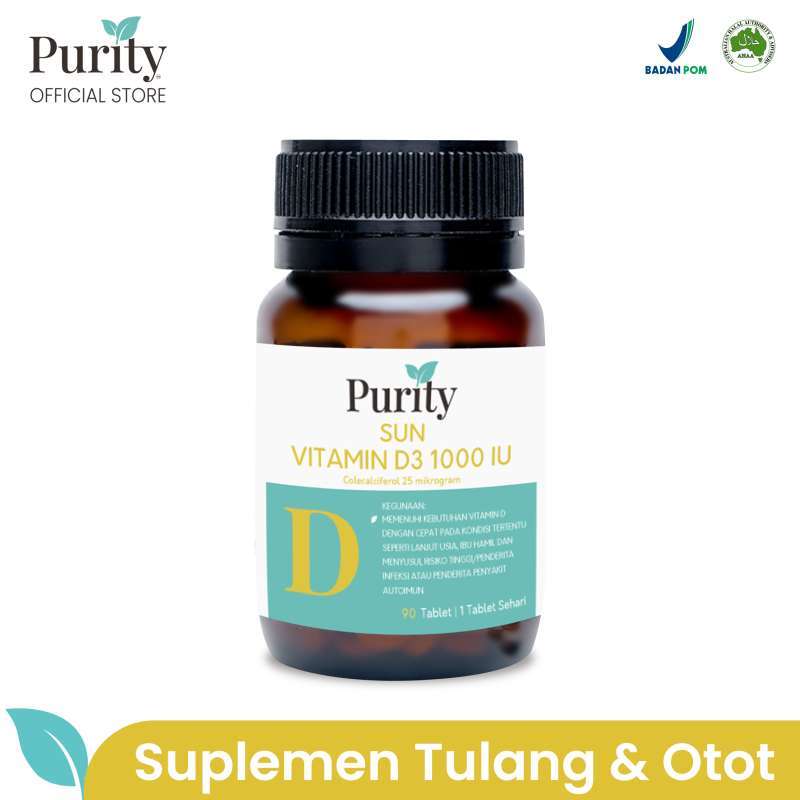 Jual [Halal] Purity Vitamin D Purity Sun Vitamin D3 1000 IU 90 Tablet