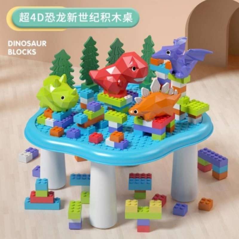 Promo MAINAN ANAK DIY PUZZLE BUILDING BLOCKS THEME PARK DINO 4D 65PCS