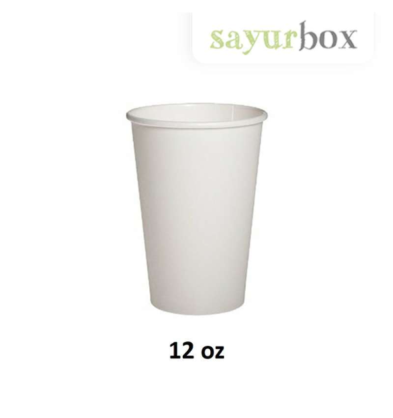 Jual Paper Cup Minum Ukuran 12 Oz Polos Isi 50 pcs Sayurbox JKT di