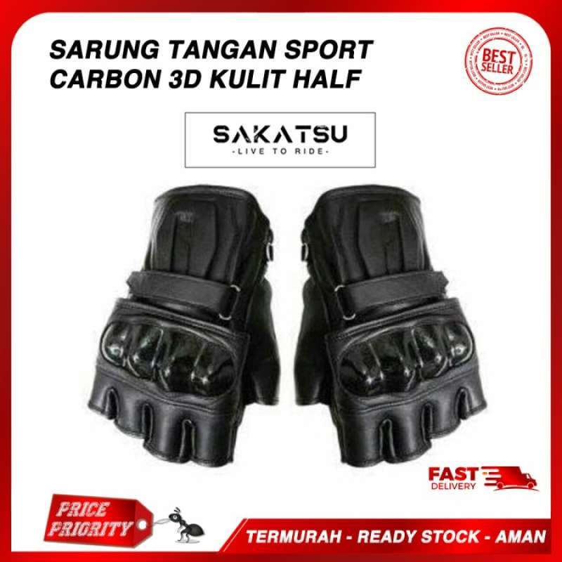 Promo Sarung Tangan Motor CARBO N Karbon Batok Riding Wear Kulit Asli