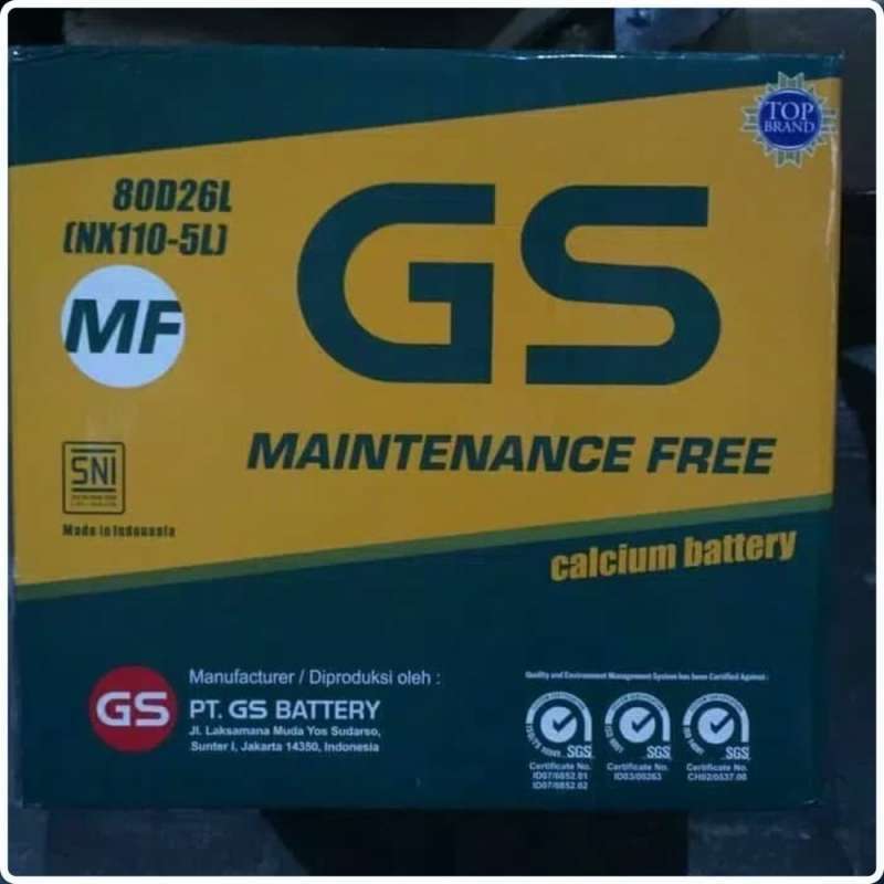 Jual Aki Mobil / Battery Gs Astra Type Gs Mf 80D26L 12V 70 Ah Khusus