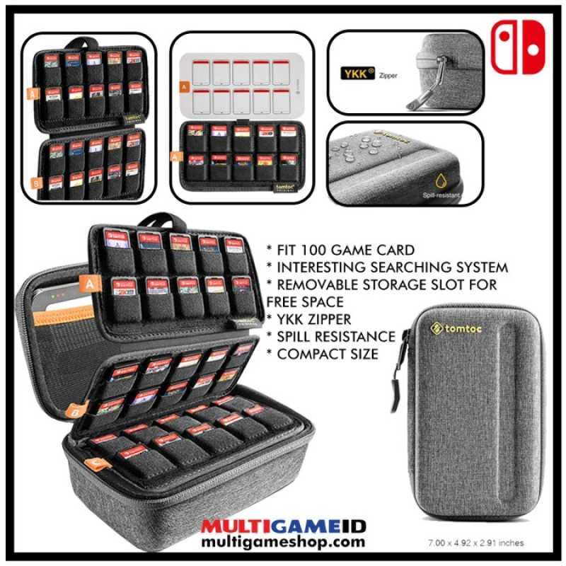 Jual Switch CardCase 100 catridge & Cable Storage Case Grey (TomToc) di ...