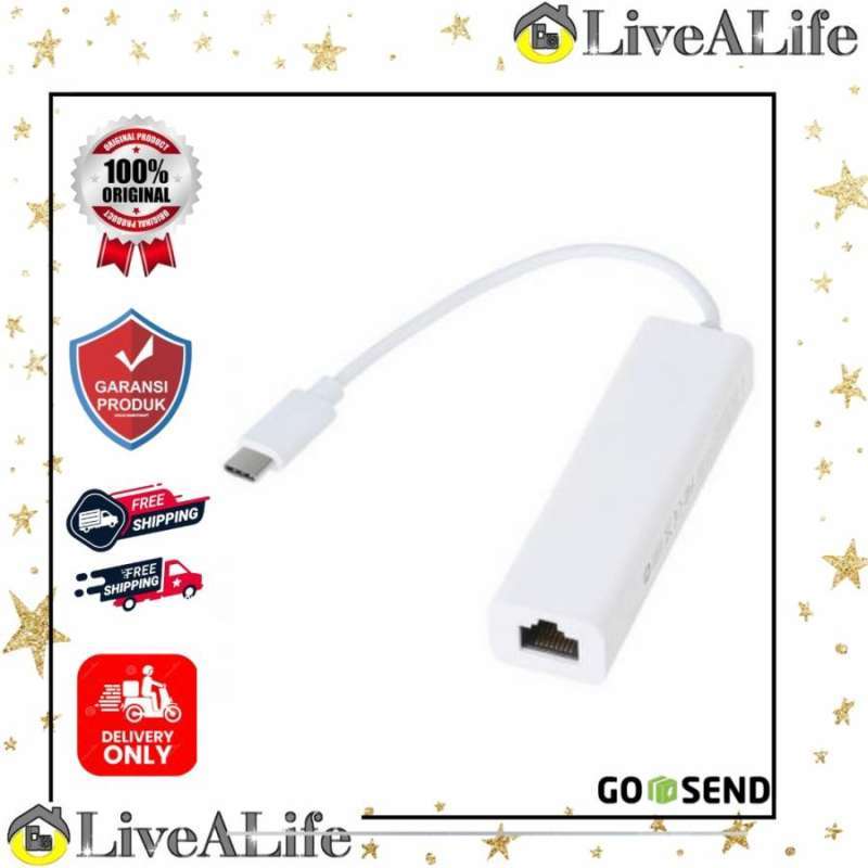 Jual USB 2.0 Type C to RJ45 LAN Adaptor 9700 di Seller