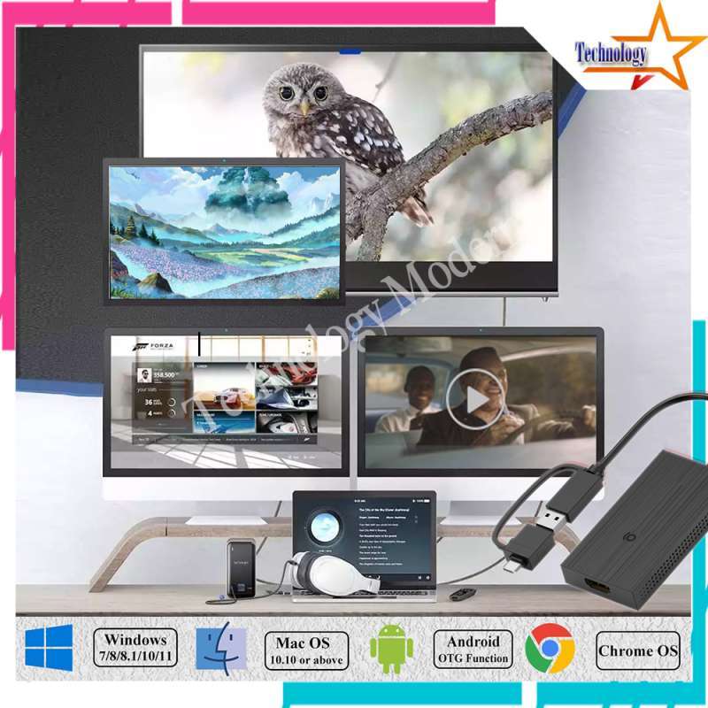 Jual Usb 3.0 To Hdmi 4k Extend 4 Monitor Display Support Rotate Screen