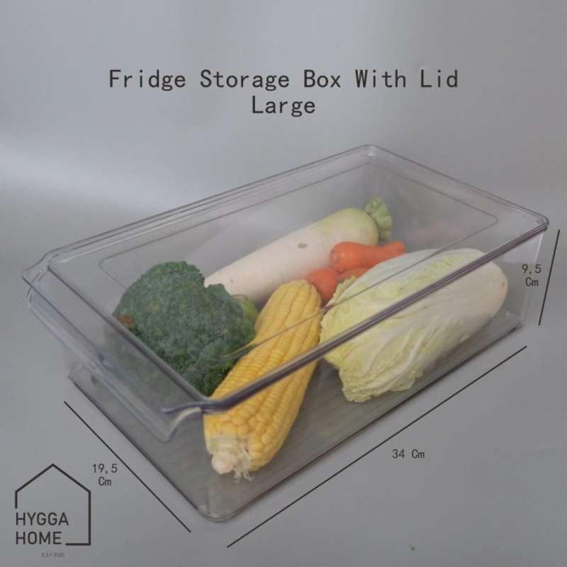 Jual The Home Edit Fridge Storage BOX with LID/Kotak Penyimpanan