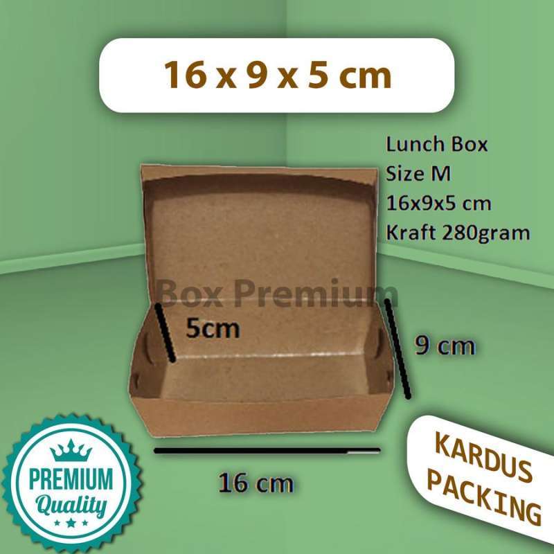 Jual 50 Pcs Lunch Box M Dus Box Bungkus Kemasan Kotak Makanan Kraft