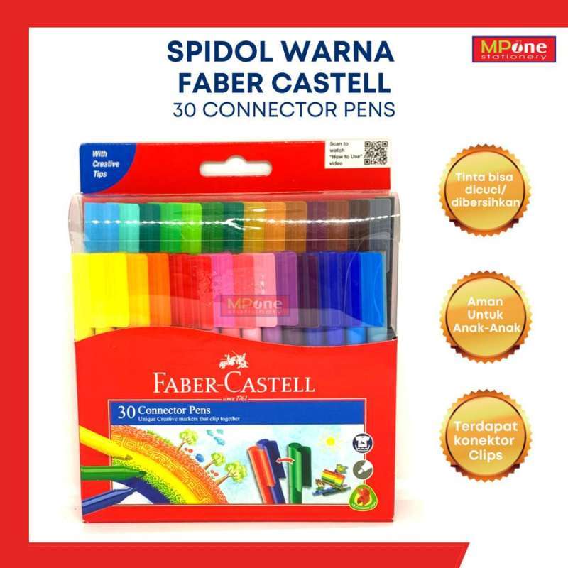 Jual Faber Castell Connector Pen 30 Warna / Spidol Warna Faber Castell
